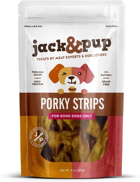 Jack and Pup Pig Ear Slices Dog Treats， 8-oz bag