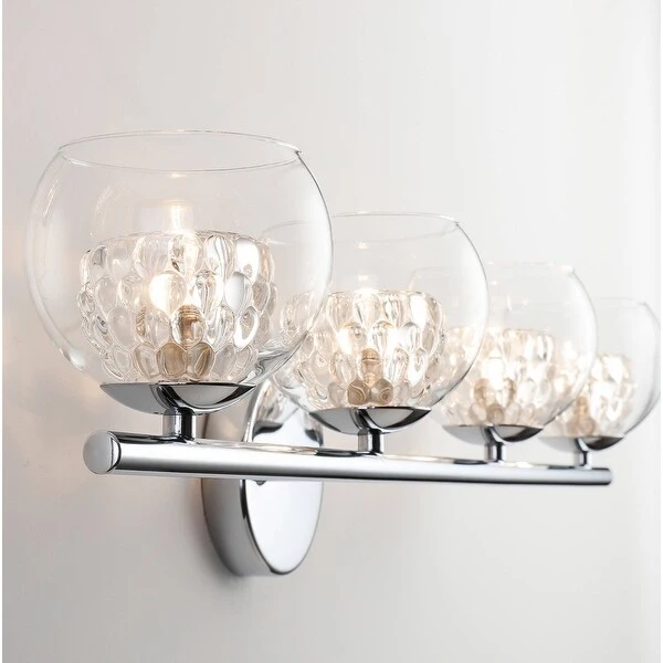 4 Lights Modern Bathroom Crystal Glass Vanity Wall Sconce