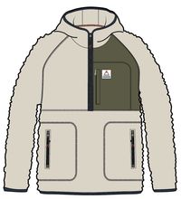 Ventura 1/2 Zip Recycled Sherpa Fleece - Oatmeal/Khaki