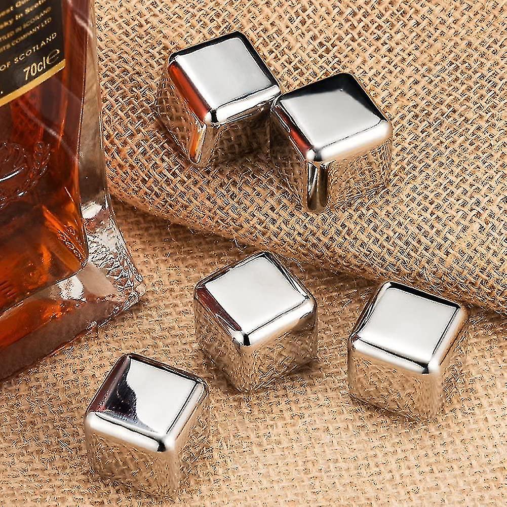 Stainless Steel Whisky Stones Ice Cube， Reusable Ice Cubes For Whiskey