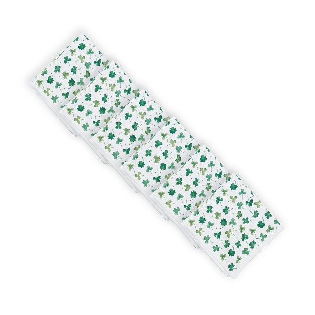 C amp f Home Clover Napkin Set Of 6 Shamrock Pattern St Patrick x27 s Day Cotton Machine Washable