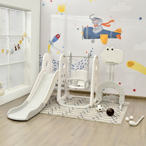 Costway 85921764 6 in 1 Toddler Slide and Swing Se...