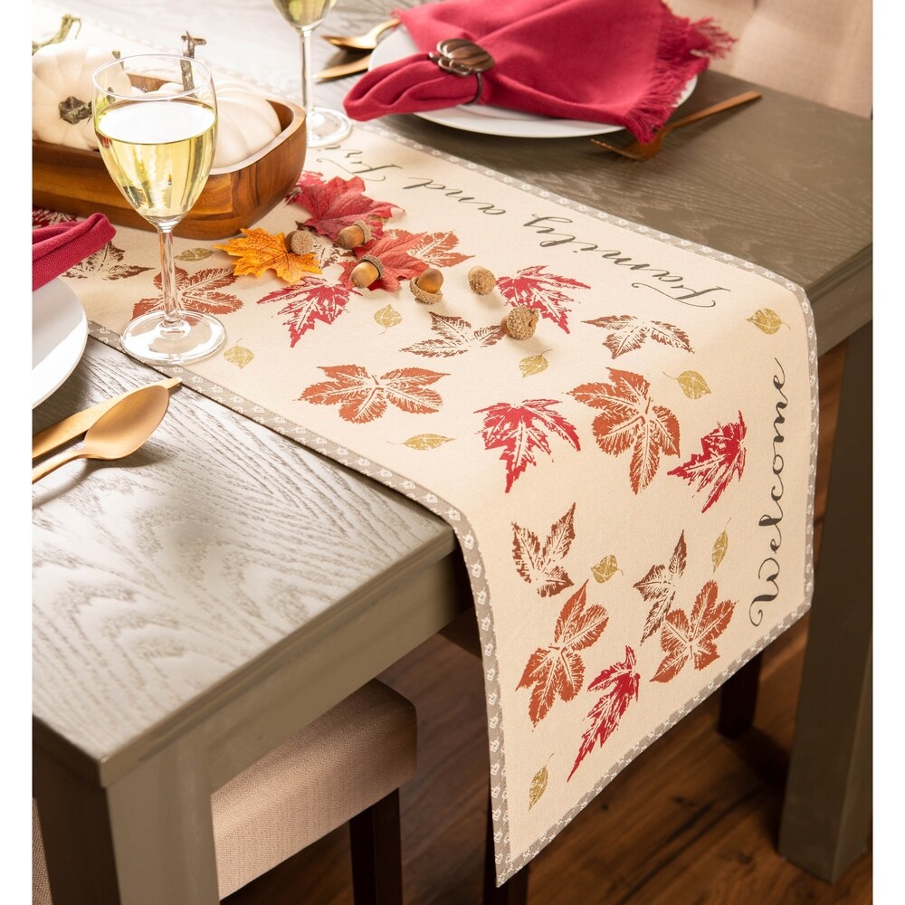 DII Rustic Leaves Kitchen Tablecloth