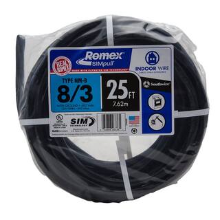 Southwire 25 ft. 83 Stranded Romex SIMpull CU NM-B WG Wire 63949221