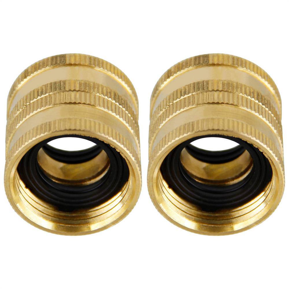 Dyiom 34 in. Heavy-Duty Brass Garden Hose Connector with Dual Swivel for Male Hose to Male Hose ( 2-Pack ) B091DNGZLB