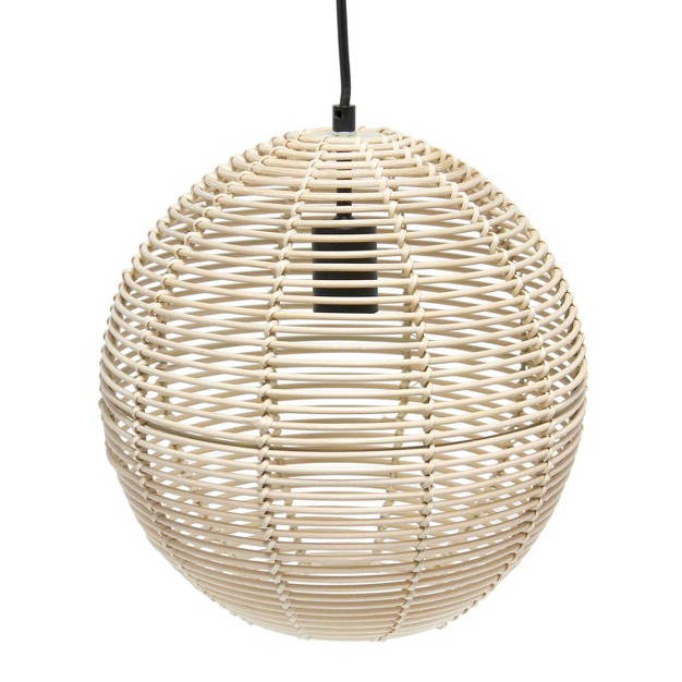 Ball Shaped Rattan Pendant Light Beige Lalia Home