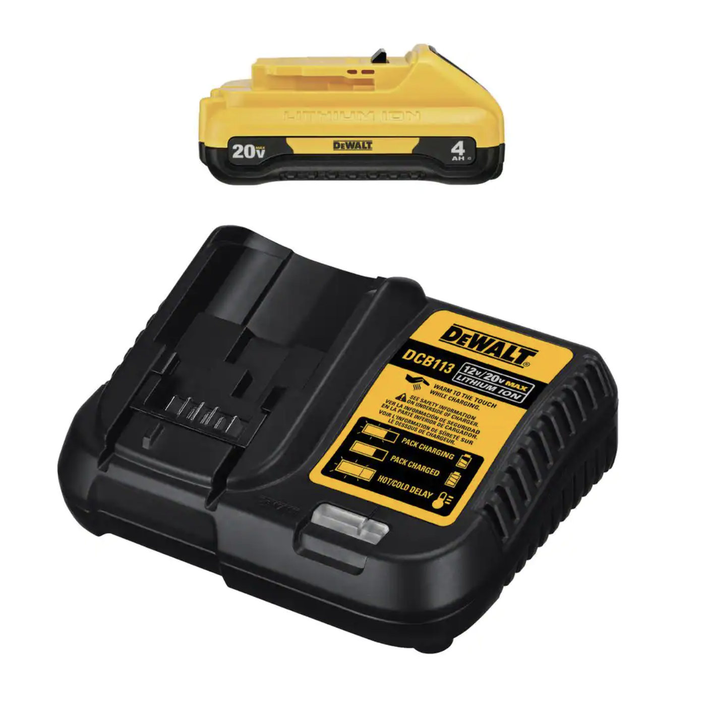 Dewalt 20-Volt MAX Compact Lithium-Ion 4.0Ah Battery Pack With 12-Volt To 20-Volt Max Charger