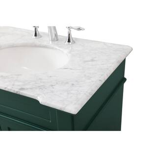 Timeless Home 72 in. W x 21.5 in. D x 35 in. H Double Bathroom Vanity in Green with White Marble TH100072DGN