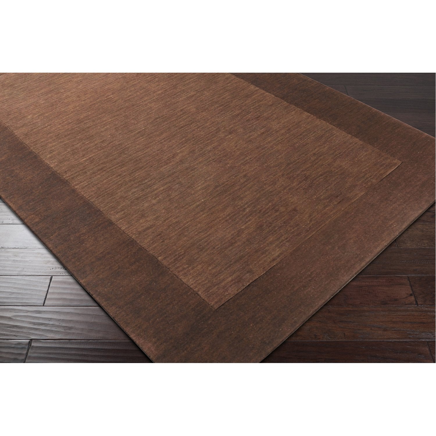 Mystique Collection Wool Area Rug in Dark Chocolate and Brown