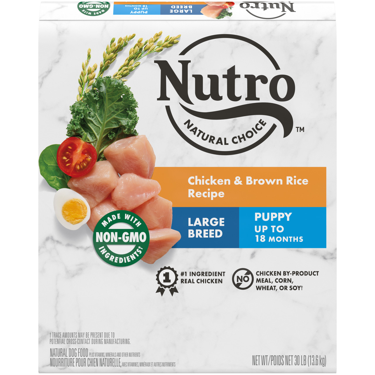 Nutro Natural Choice Large Breed Puppy Chicken and Brown Rice Dog Food， 30 Lbs.