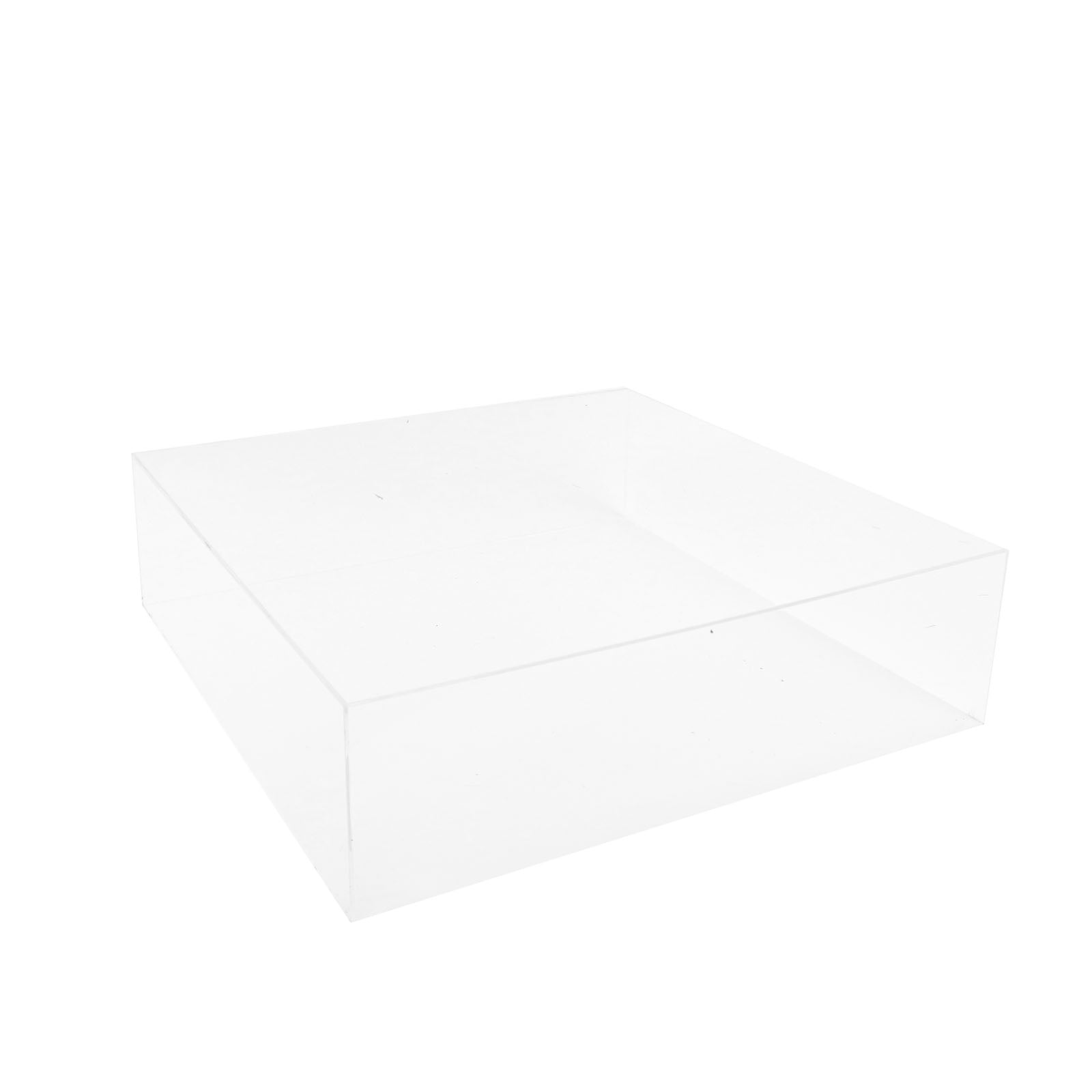 Clear Acrylic Cake Box Stand, Transparent Display Box Pedestal Riser with Hollow Bottom 18