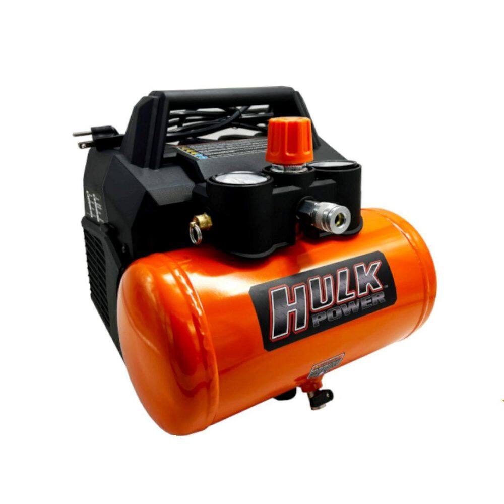 HULK POWER 2 Gal. 1 HP Portable Electric-Powered Hotdog Silent Air Compressor HP01P002SS