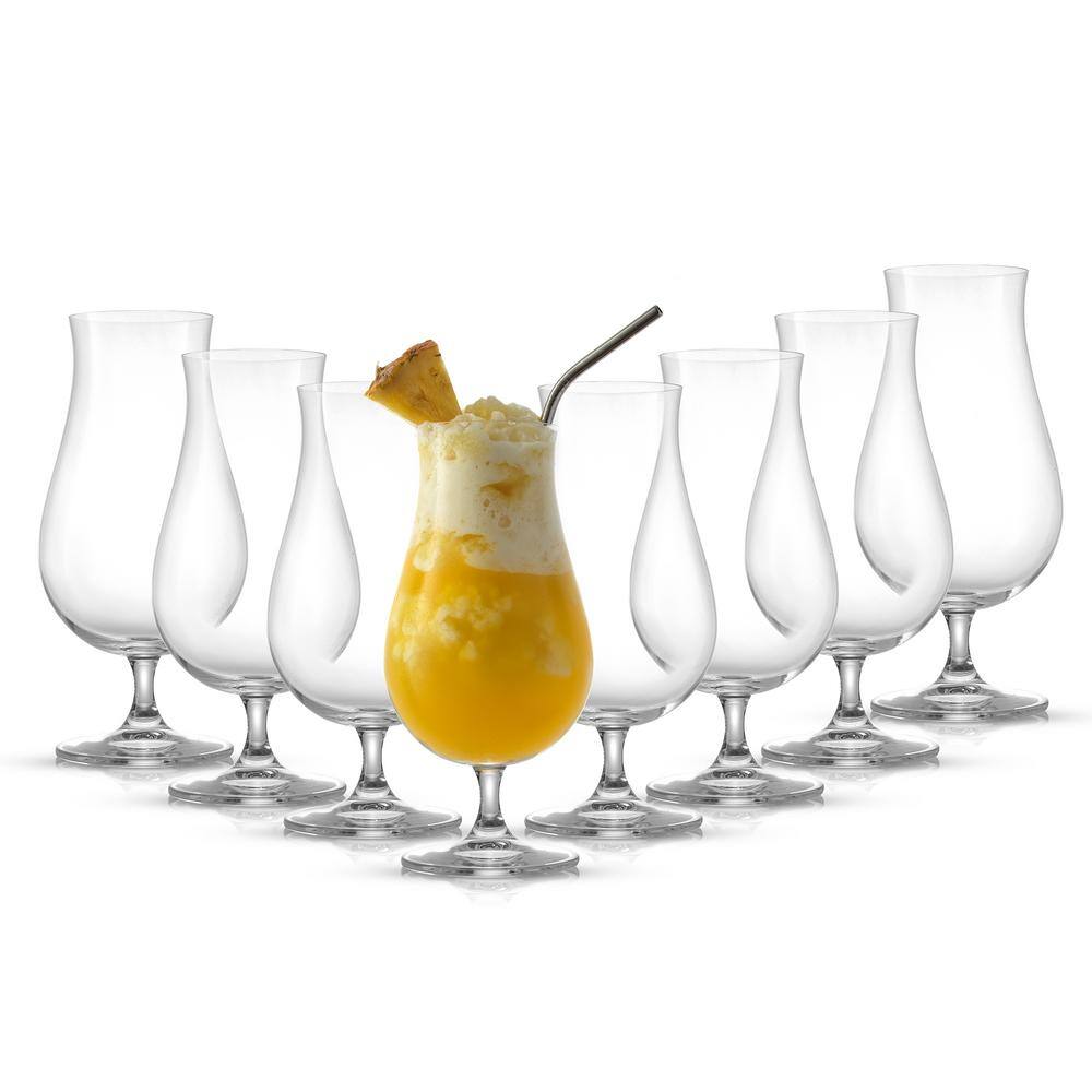 JoyJolt Terran 17 oz. Clear Crystal Hurricane Cocktail Glass (Set of 8) MC202126