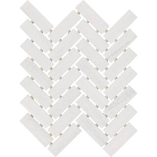 Daltile Modern Renewal Parchment 9 in. x 12 in. Glazed Ceramic Herringbone Mosaic Tile (6 sq. ft.Case) MR2013HERHD1P2