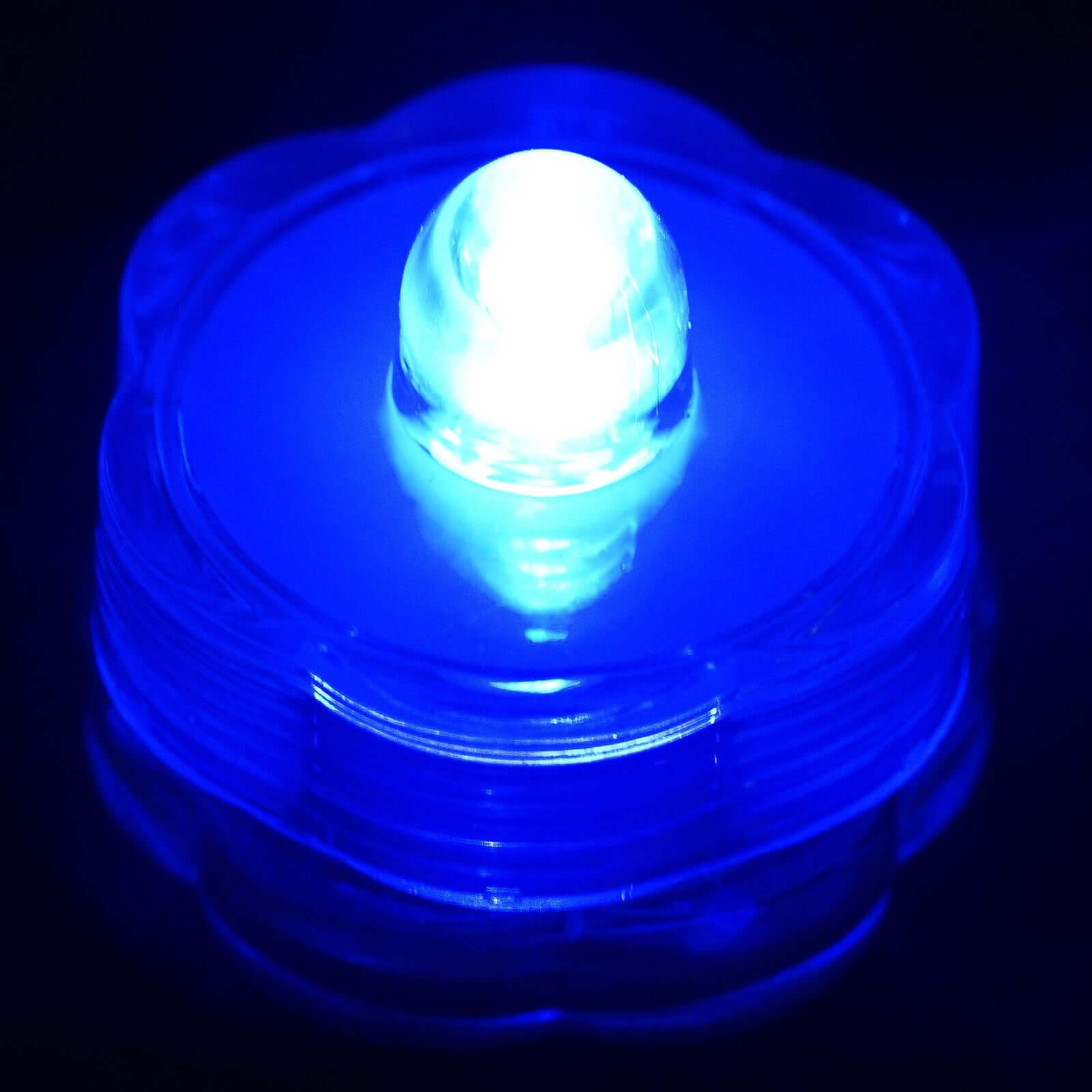 12 Pack Blue Flower Shaped Waterproof LED Lights, Battery Operated Submersible