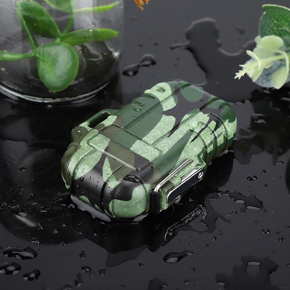 Usb Rechargeable Waterproof Mini Portable Electric Dual Arc Cigarette Lighter Camouflage