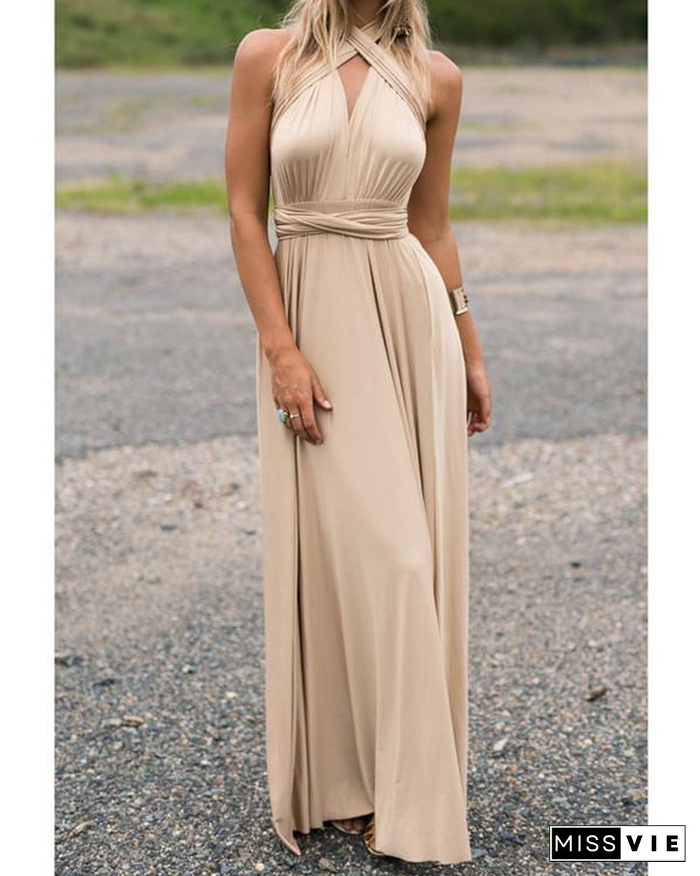 Summer Beach Mutirope Strap Sexy Maxi Dress