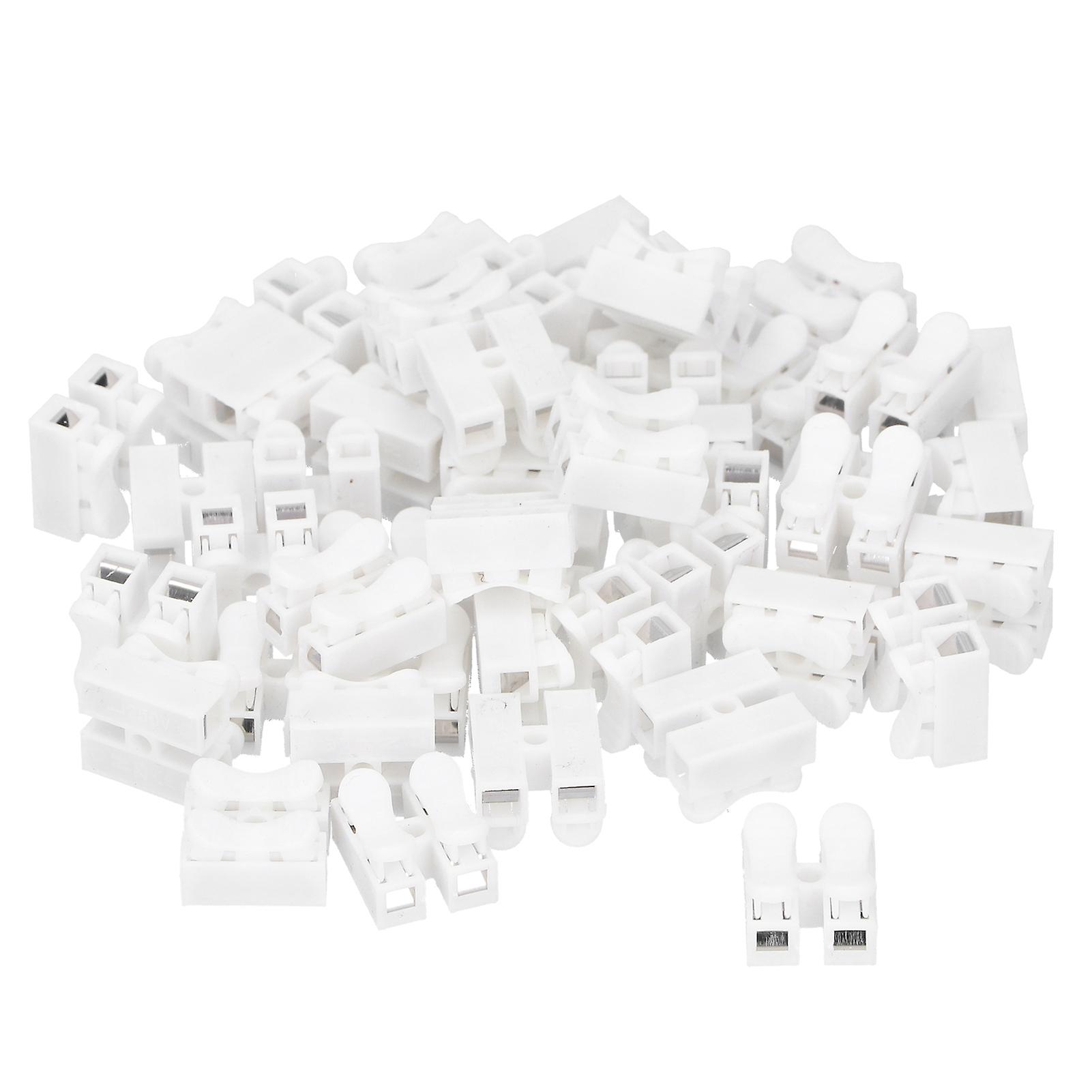 100pcs Ch2 Connectors For Led Ceiling Light Flame Retardant 2 Port Press Terminal