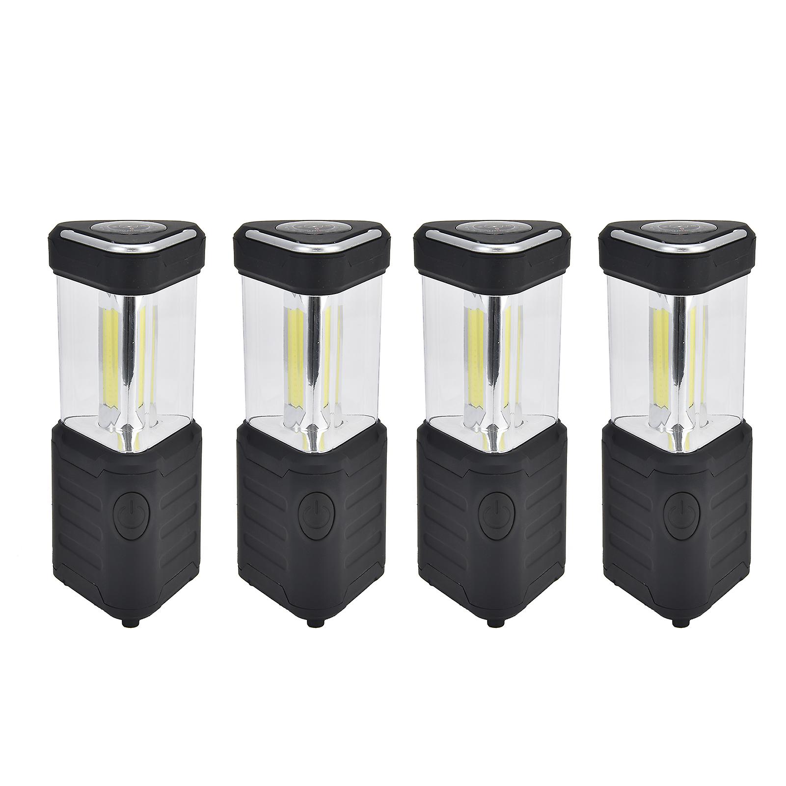 4pcs Led Cob Tent Lamp Waterproof Portable Compass Leveler Night Light For Outdoor Camping