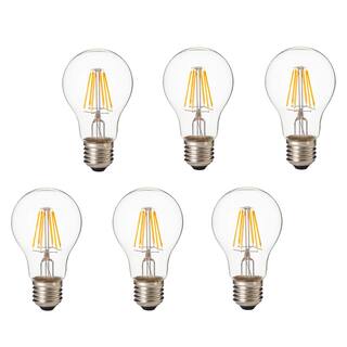 ARTIVA 75-Watt Equivalent E26 A19 LED Dimmable Filament Light Bulb Warm White (Set of 6) L3-8TDM-E26-27-5