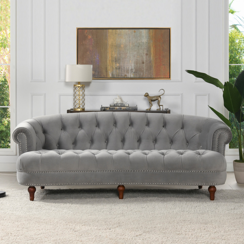 La Rosa Victorian Chesterfield Tufted Sofa   Traditional   Sofas   by Jennifer Taylor Home  Houzz