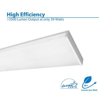 NICOR ACW 120-Watt Equivalent White Integrated LED Wraparound Ceiling Light Fixture 5000K ACW-20-4S-50K