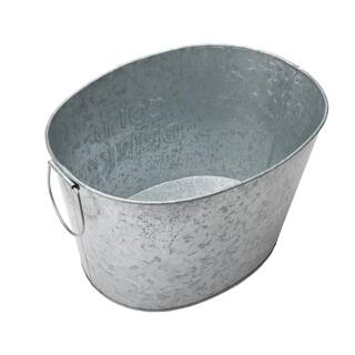 Mind Reader Small Galvanized Steel Beverage Tub with Handles in Silver ITUBSM-SIL