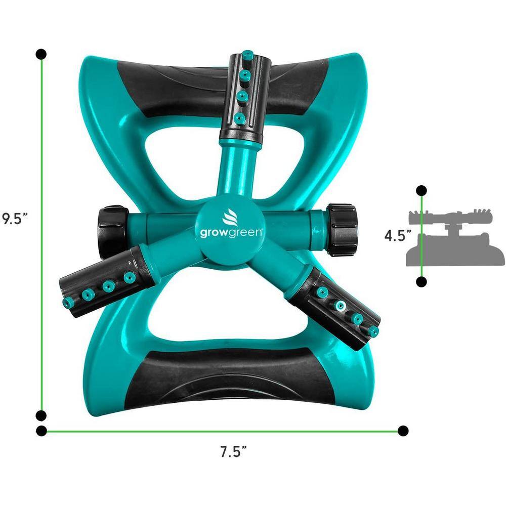 GrowGreen 360-Degree 3 Arm Rotating Lawn Sprinkler 04-PLS-HD