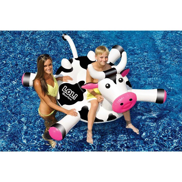 Inflatable Ride on Cow Novelty 2 person Swimming Pool Float Black white