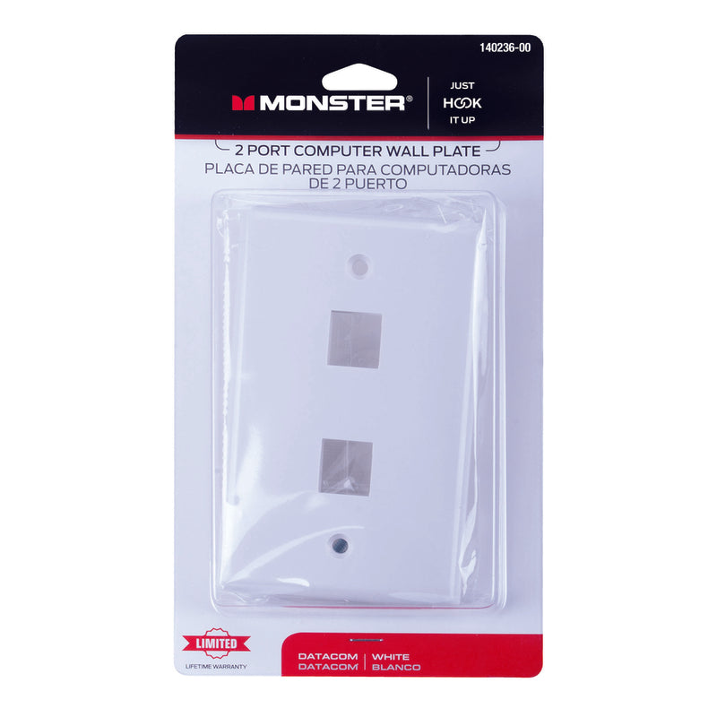 WALLPLATE 2-PORT WHITE