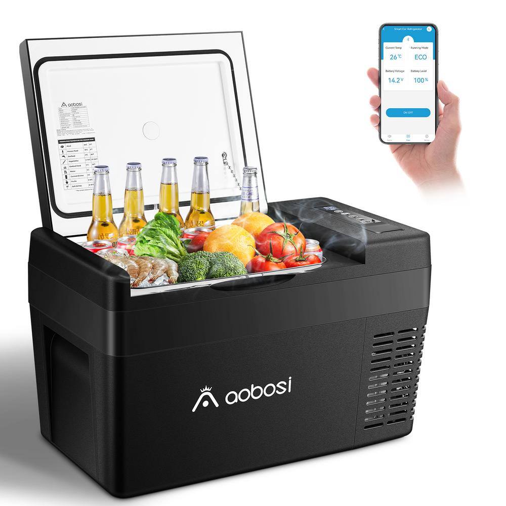 Aaobosi 25 in. 2.4 cu. ft. Mini Refrigerator in Black with Wi-Fi App Control Car Fridge UL-C22HDW