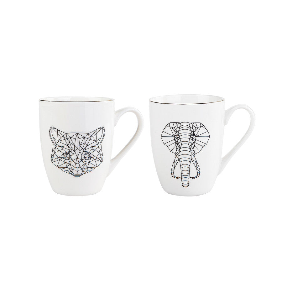 Karaca Draft Cat Mug Of 2 153.03.06.1758