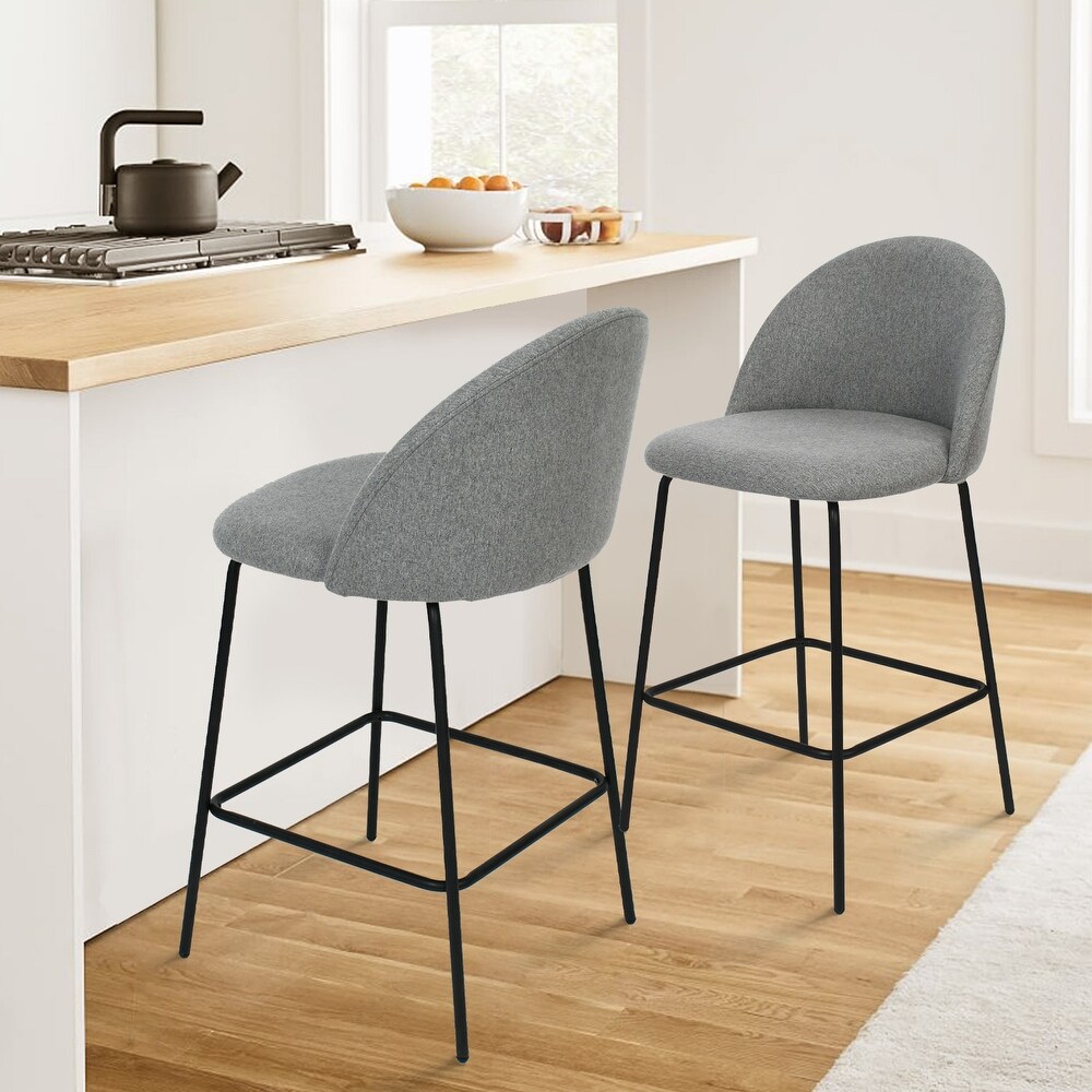 Nano Upholstered 25 inch Metal Frame Counter Stool (Set of 2)   36\