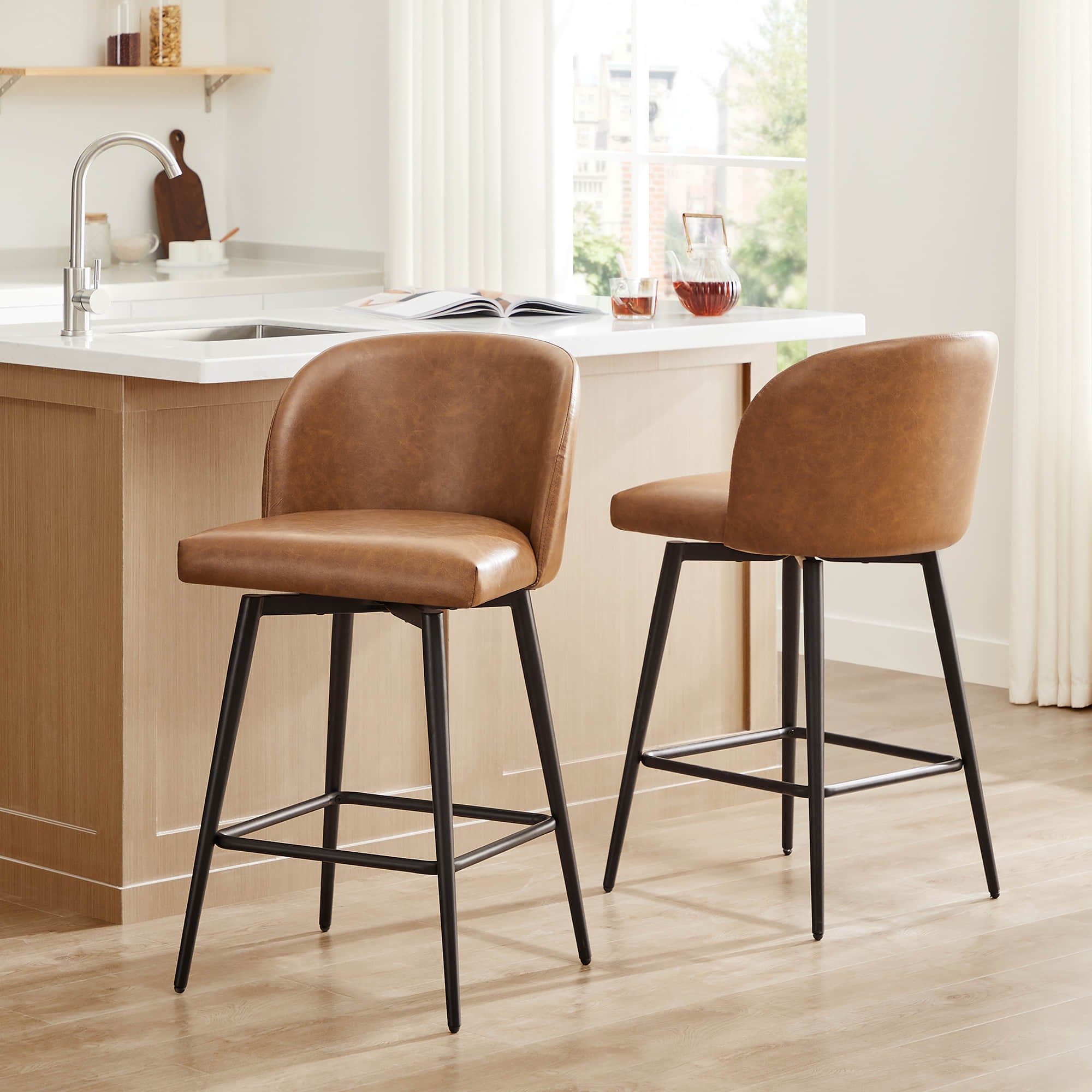 Charlotte Counter Height Swivel Barstool Set of 2