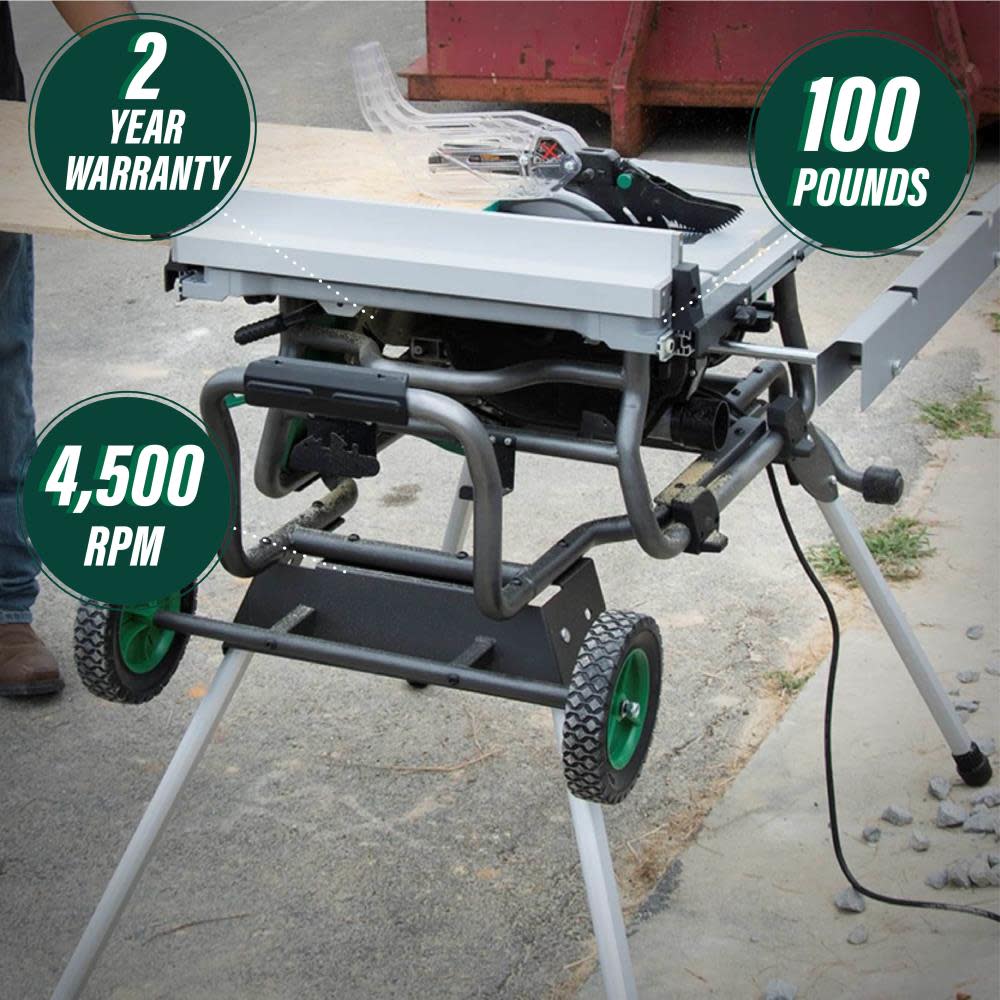 10 Jobsite Table Saw with Fold Roll Stand ;