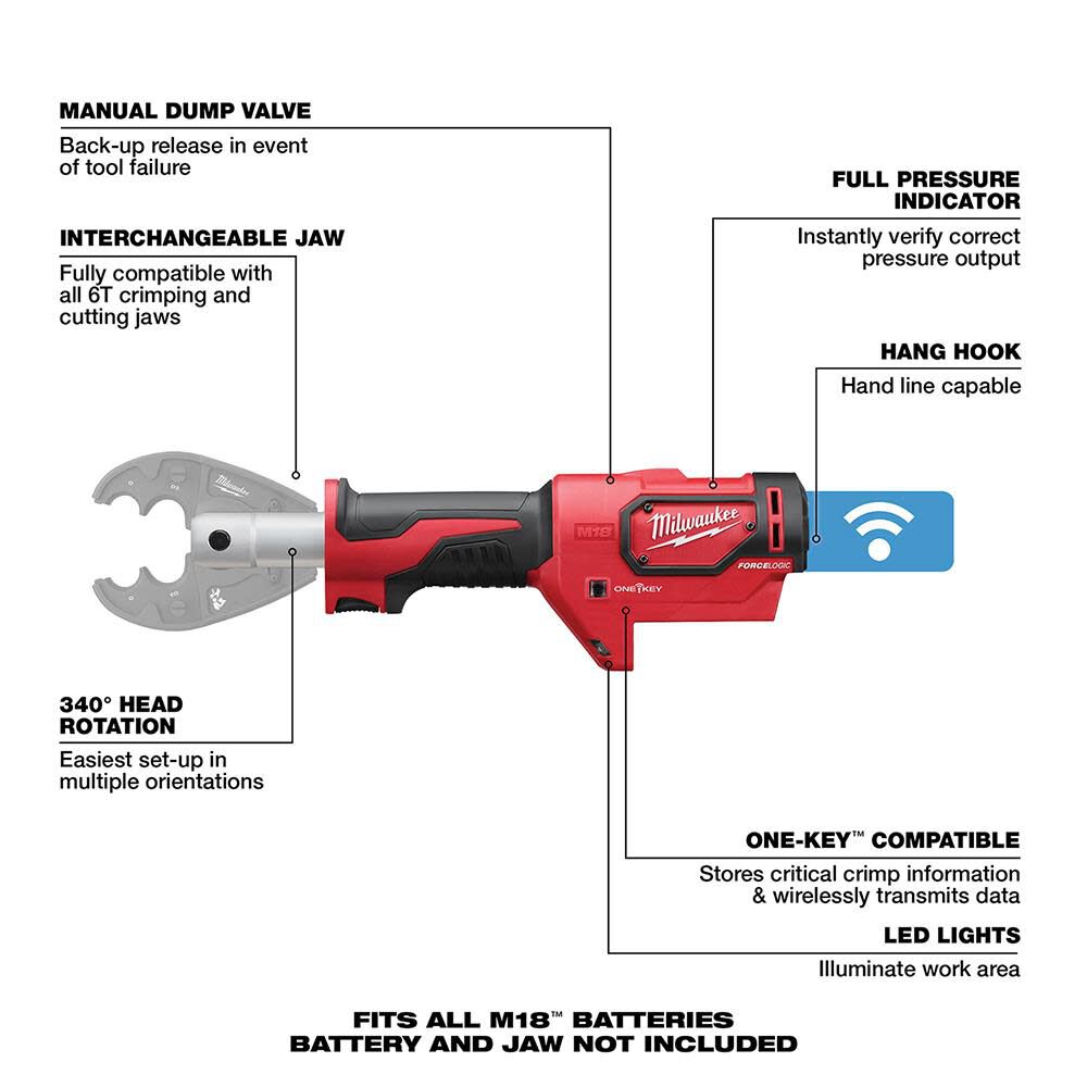 Milwaukee M18FORCE LOGIC 6T Utility Crimper 2678-20 from Milwaukee