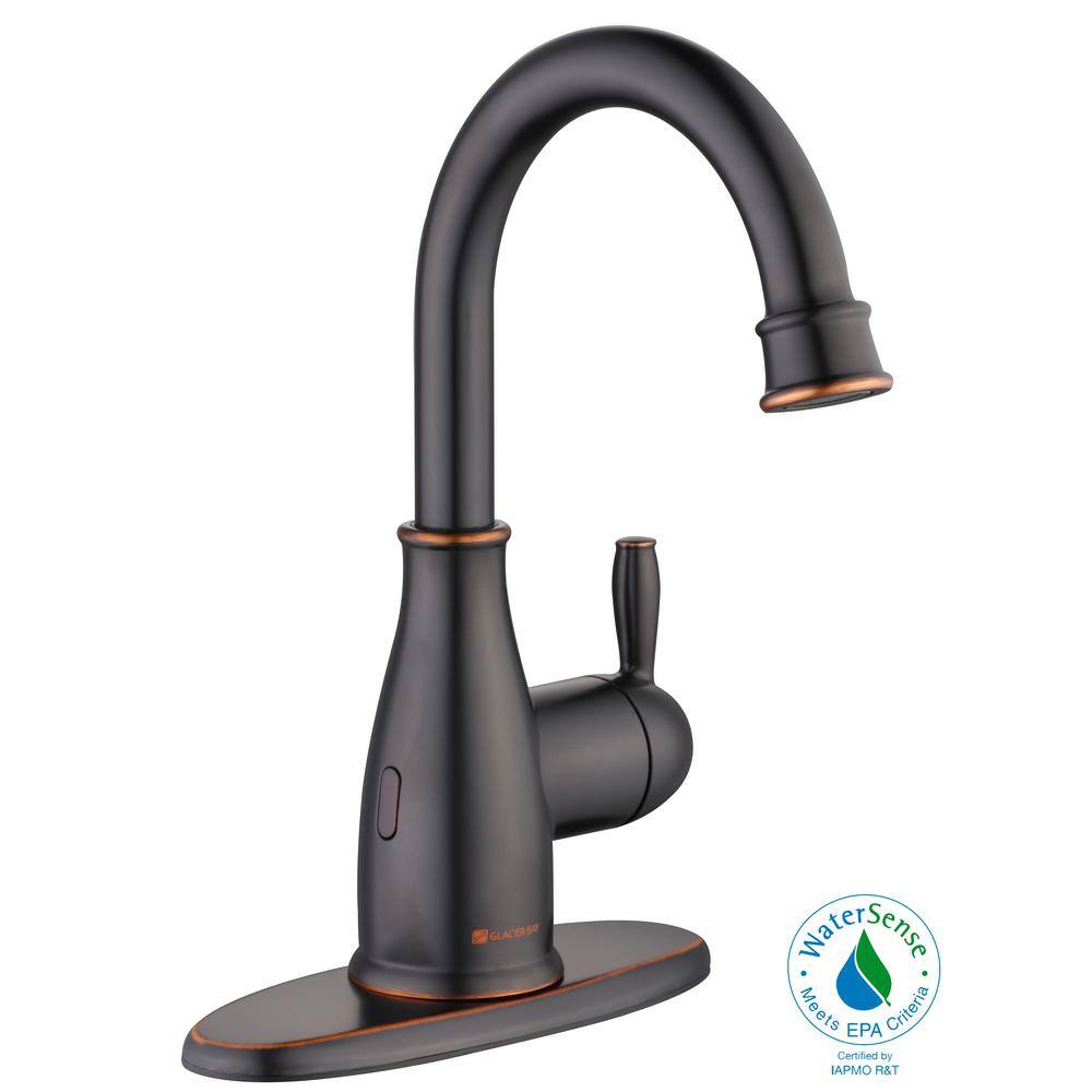 Glacier Bay Mandouri Single Hole Single-Handle Touchless High-Arc Bathroom Faucet in Mediterranean Bronze HD67685W-5027D