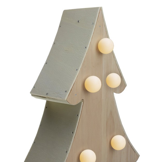 Lighted 3d Wooden Christmas Tree Tabletop Decor