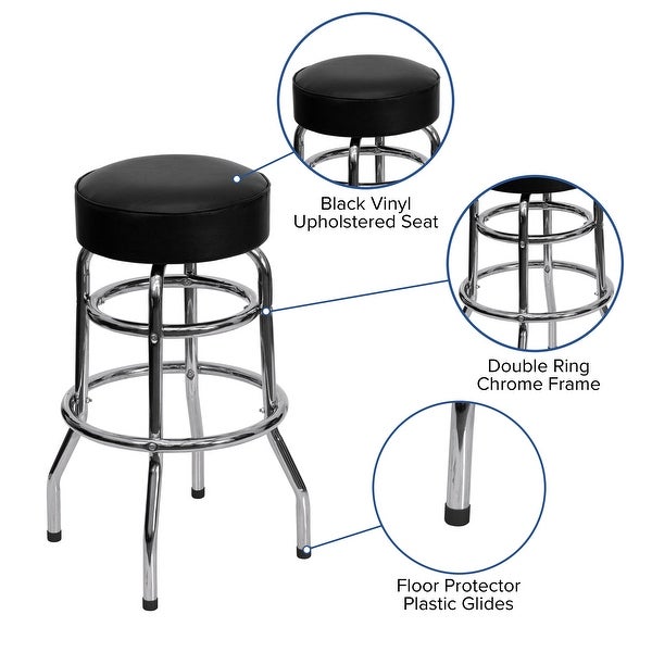 Double Ring Chrome Barstool