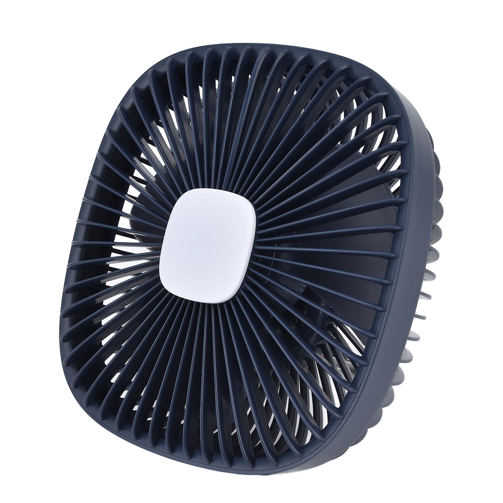 Small Fan 4 Levels Wind Speeds 3 Level Brightness USB Charging Quiet Camping Tent Fan Portable Fan with HooksBlue