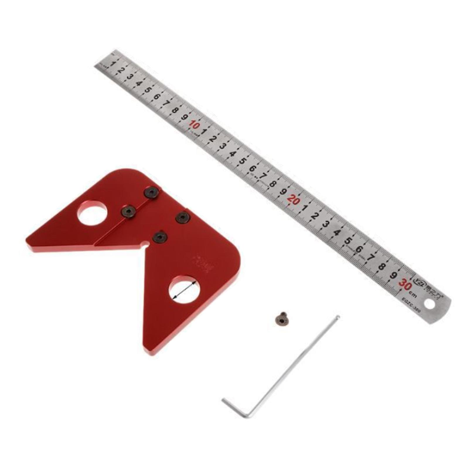 Center Scribe Center Finder Measuring Tool Woodworking Line Caliber Gauge 45/90 Degree Right Angle Line Gauge Carpenter Ruler