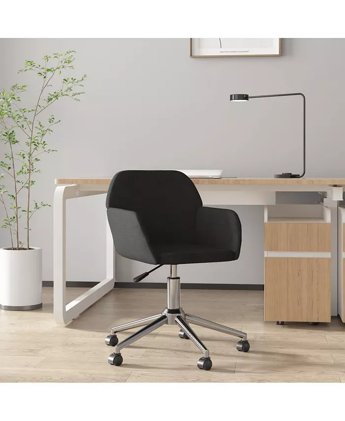 vidaXL Swivel Office Chair Black Fabric