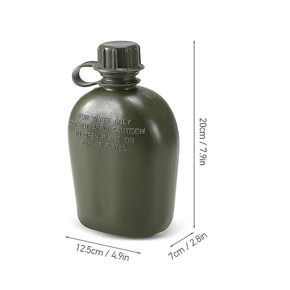 1l Outdoor Military Canteen Bottle Camping Hiking Backpacking Survival Water Bottle Kettle With Cover