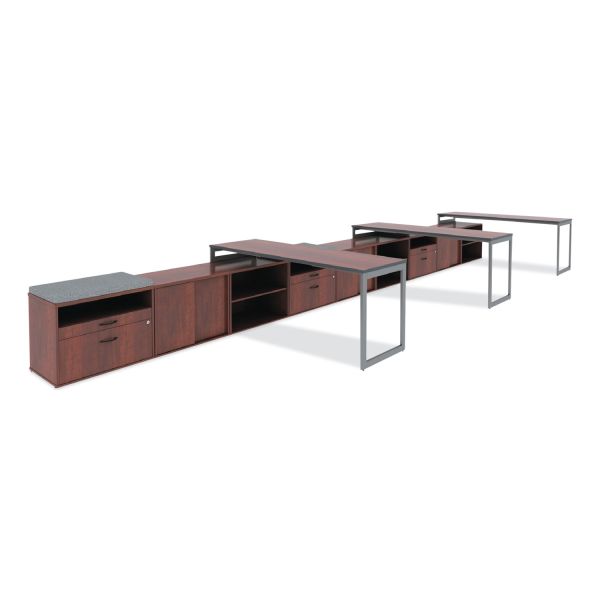 Alera Open Office Low Storage Cabinet Credenza， 29.5 x 19.13 x 22.78， Cherry