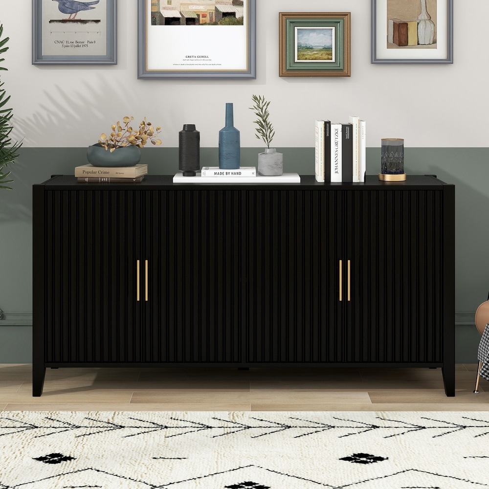 Storage Cabinet Sideboard Wooden Cabinet with Metal Handles