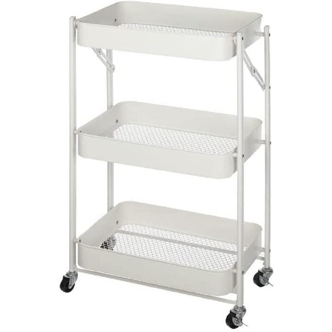 Urban Shop 3 Tier Foldable Rolling Storage Utility Cart