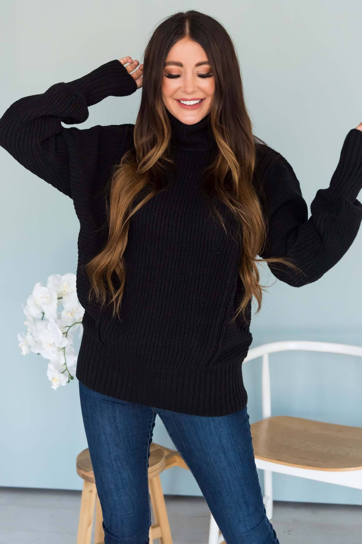 Taste of Fall Chunky Turtleneck modest Sweater