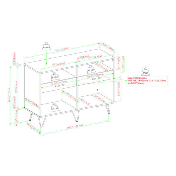 Croft Hairpin Leg Two-Drawer Entry Console