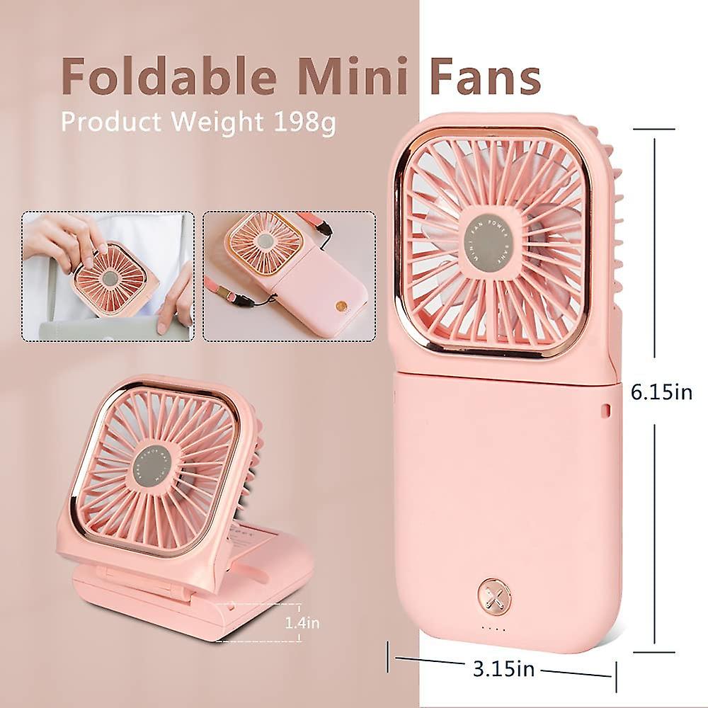 12.7 Cm Mini Portable Fan Small Battery Operated Fan 1 As Power Bank， Phone Holder， Portable Fan， Desk Fan， Personal Usb Rechargeable Fans， 3000 Mah P