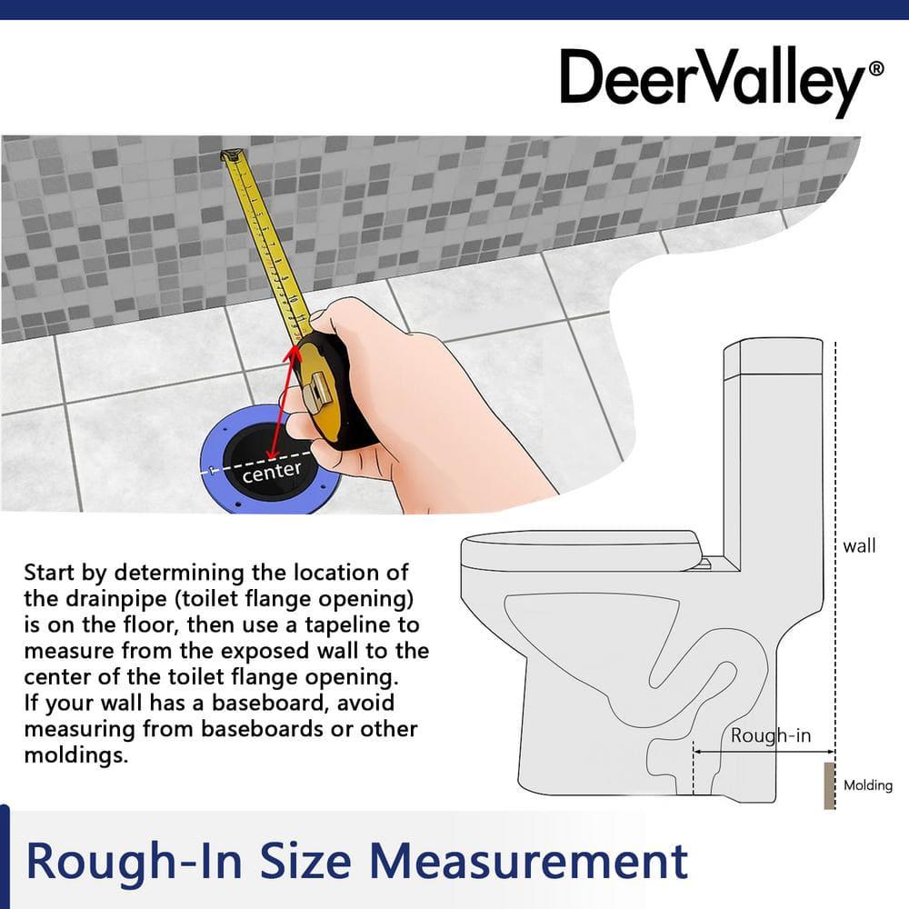 DEERVALLEY Prism 1Piece 08128 GPF Dual Flush Elongated Toilet in White Seat Included